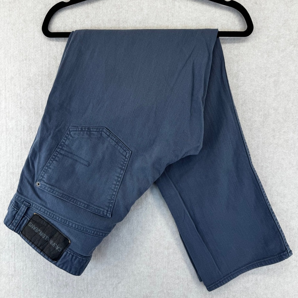 Calvin Klein Jeans Mens 36x32 Straight Leg Blue Gray Pants CKJ 035